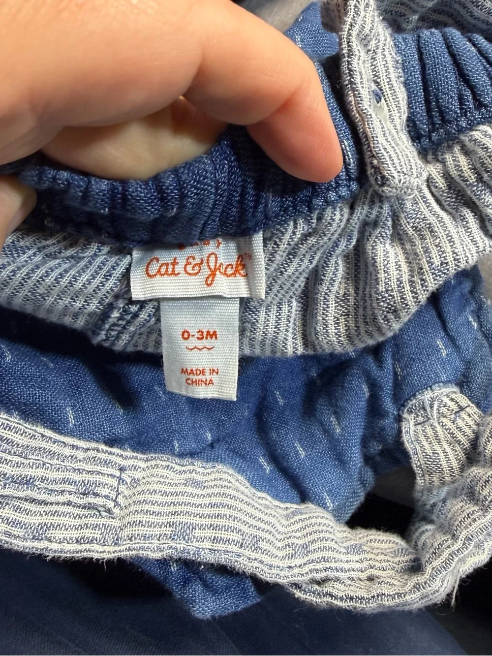 Cat & Jack Blue Quilted Overalls with Striped Heart Detail